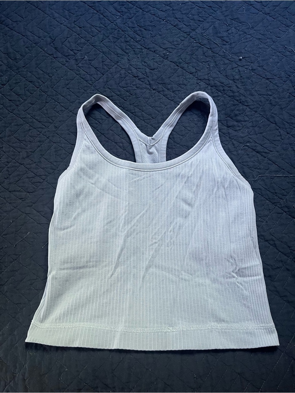 lululemon athletica Light Gray Ribbed Racerback Tank Top